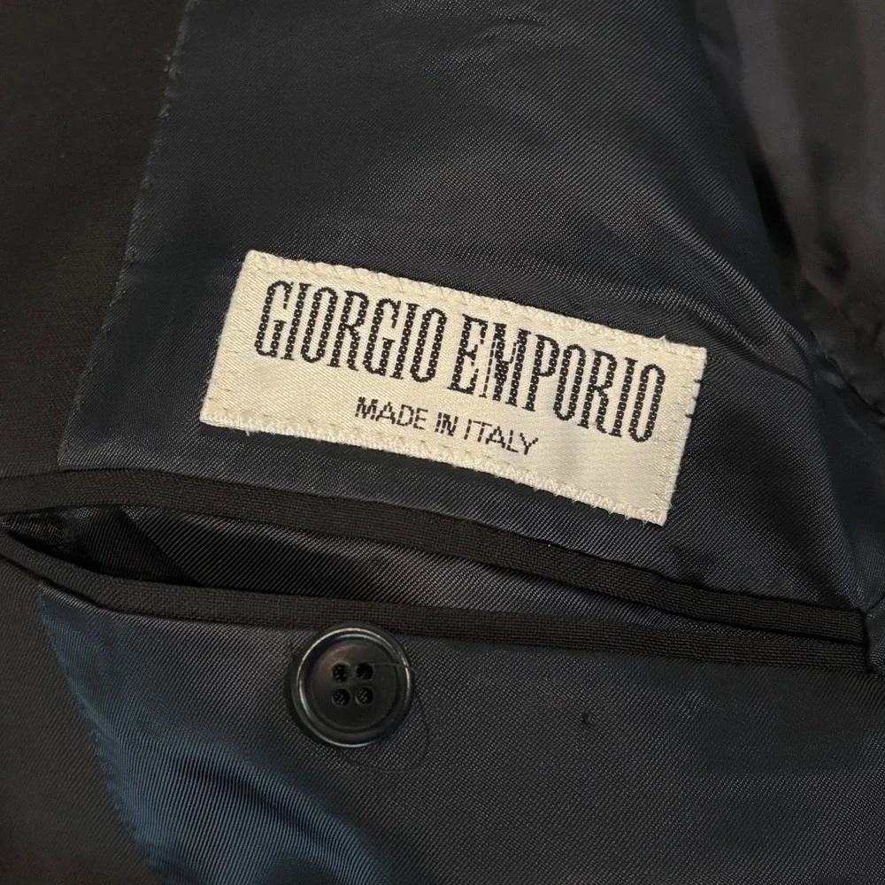Giorgio Emporio Blazer Mens 46 Navy Blue 3-Button‎ Made in Italy Sport Coat